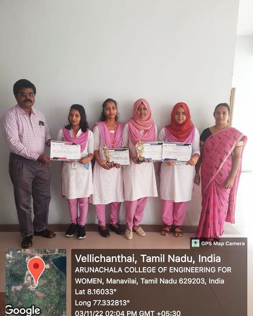 Students from Civil department participated and won in National level technical symposium organized by Stella Mary's college of Engineering. 